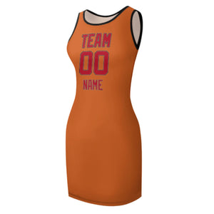 Custom Orange Red Sleeveless Vest Dress