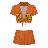 Custom Orange Yellow Cheerleading Uniform Set