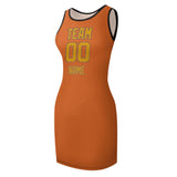 Custom Orange Yellow Sleeveless Vest Dress