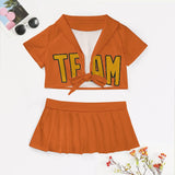Custom Orange Yellow Cheerleading Uniform Set