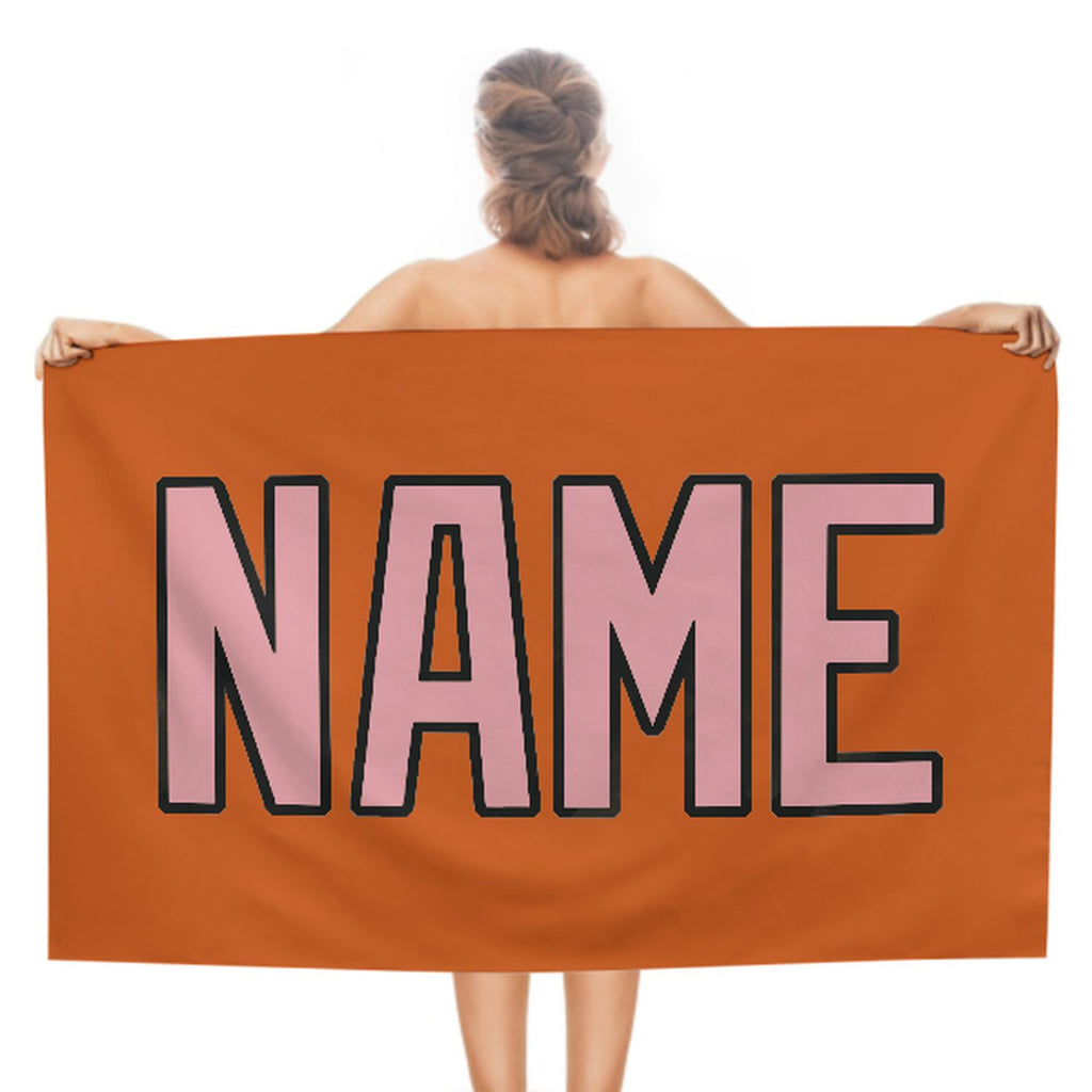 Custom Orange Light Pink Beach Towel