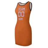 Custom Orange Light Pink Sleeveless Vest Dress