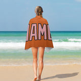 Custom Orange Light Pink Beach Towel