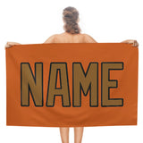 Custom Orange Khaki Beach Towel