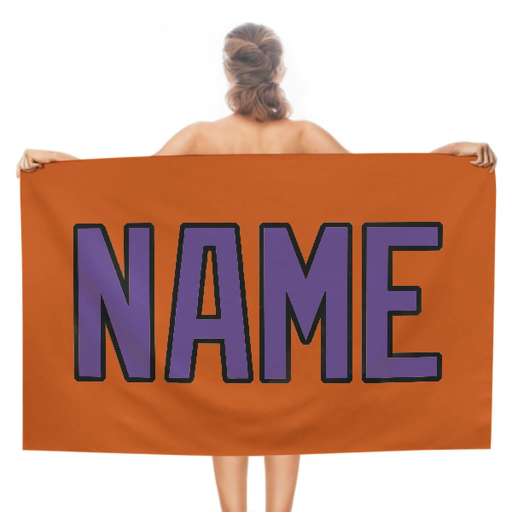 Custom Orange Light Purple Beach Towel