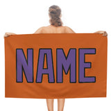 Custom Orange Light Purple Beach Towel