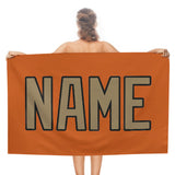 Custom Orange Light Khaki Beach Towel