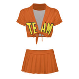 Custom Orange Light Yellow Cheerleading Uniform Set