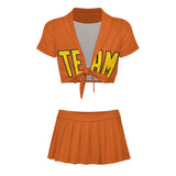 Custom Orange Gold Cheerleading Uniform Set