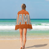 Custom Orange Gray Beach Towel
