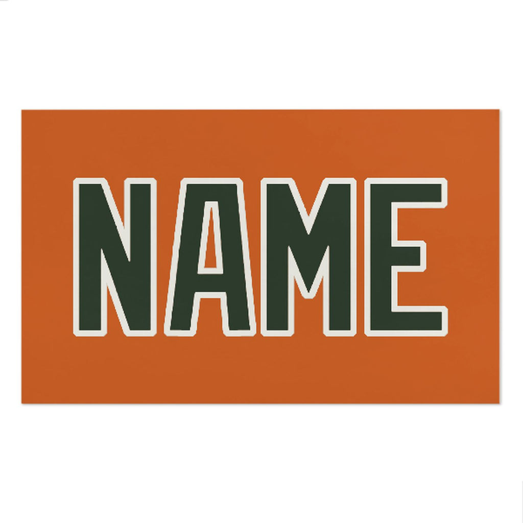 Custom Orange Dark Green Beach Towel