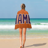 Custom Orange Purple Beach Towel