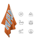 Custom Orange Light Blue Beach Towel