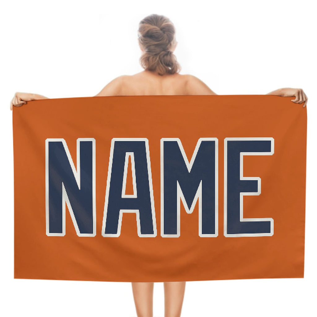 Custom Orange Blue Beach Towel
