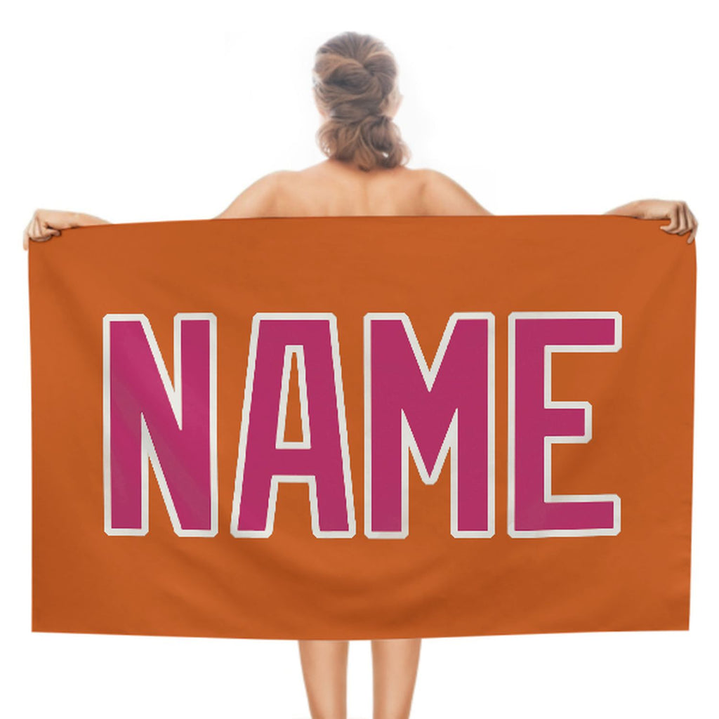 Custom Orange Pink Beach Towel