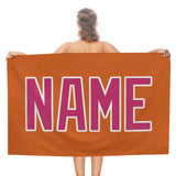 Custom Orange Pink Beach Towel