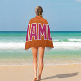 Custom Orange Pink Beach Towel
