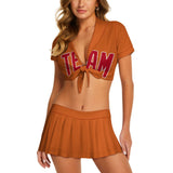 Custom Orange Red Cheerleading Uniform Set