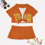 Custom Orange Yellow Cheerleading Uniform Set