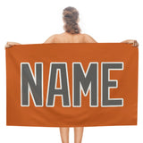 Custom Orange Dark Grey Beach Towel