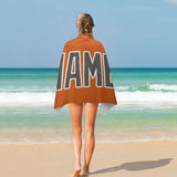 Custom Orange Dark Grey Beach Towel