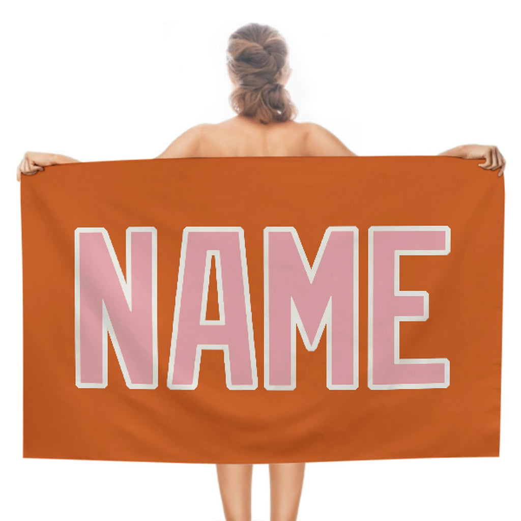 Custom Orange Light Pink Beach Towel
