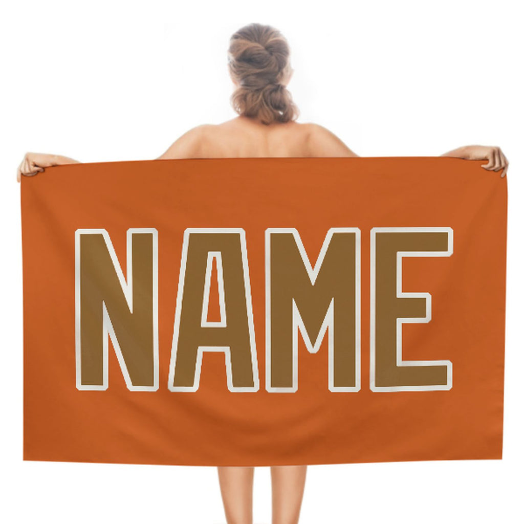 Custom Orange Khaki Beach Towel