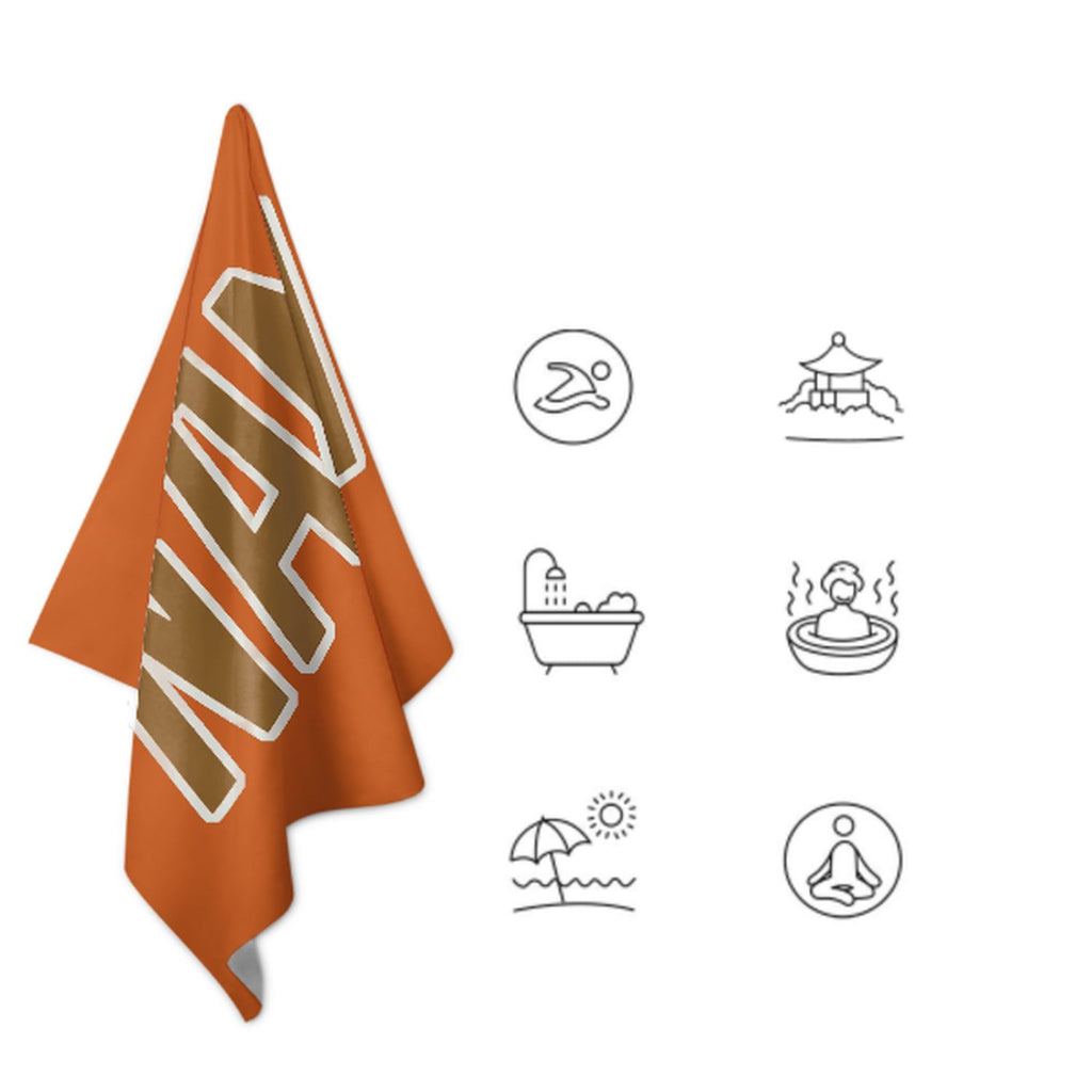 Custom Orange Khaki Beach Towel