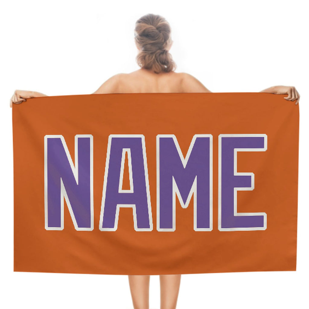 Custom Orange Light Purple Beach Towel