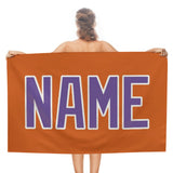 Custom Orange Light Purple Beach Towel