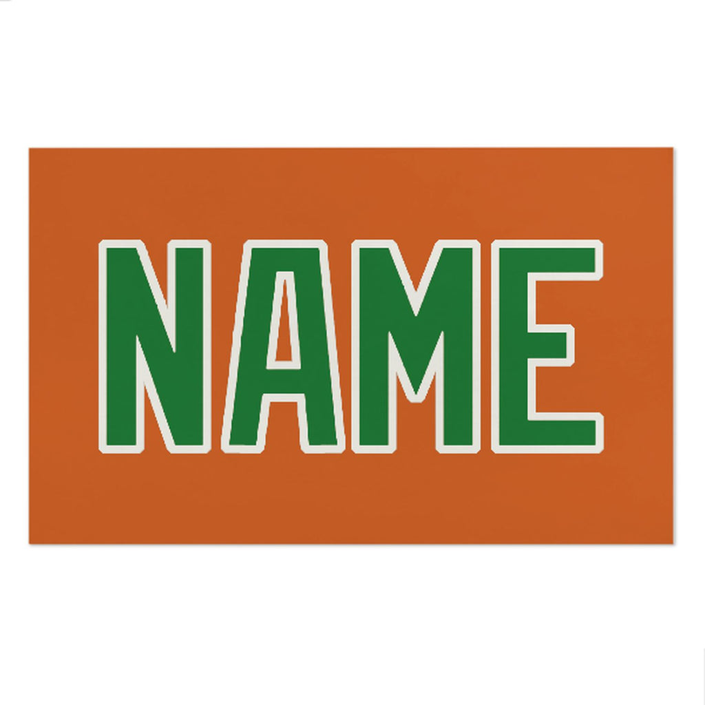 Custom Orange Emerald Green Beach Towel