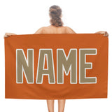 Custom Orange Light Khaki Beach Towel