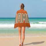 Custom Orange Light Khaki Beach Towel