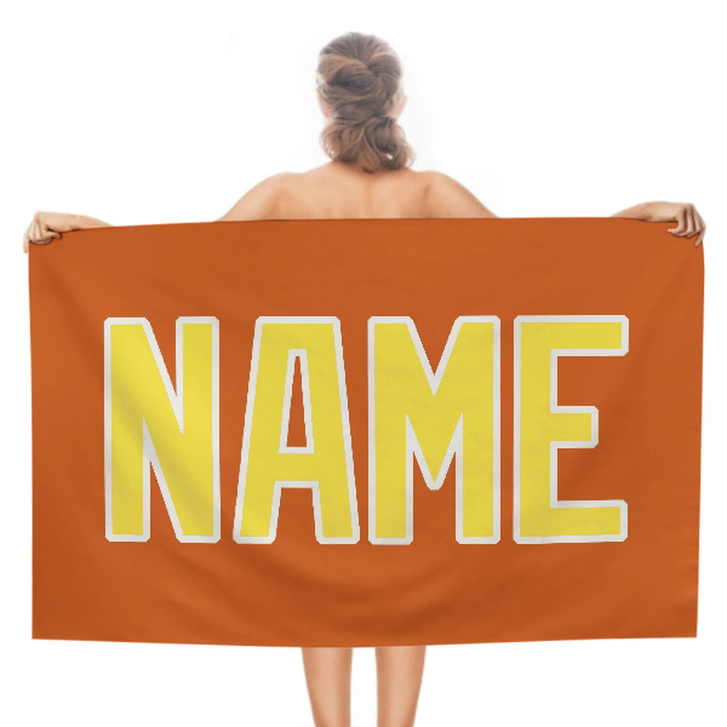 Custom Orange Light Yellow Beach Towel