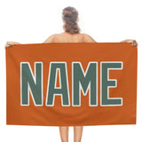 Custom Orange Blue Green Beach Towel