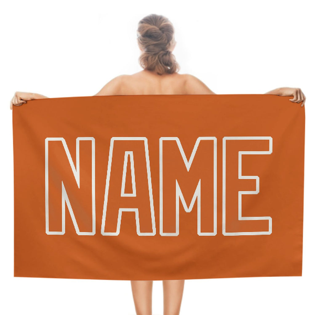 Custom Orange Orange Beach Towel