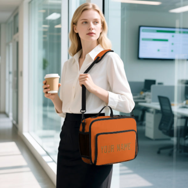 Custom Orange Khaki Lunch Bag