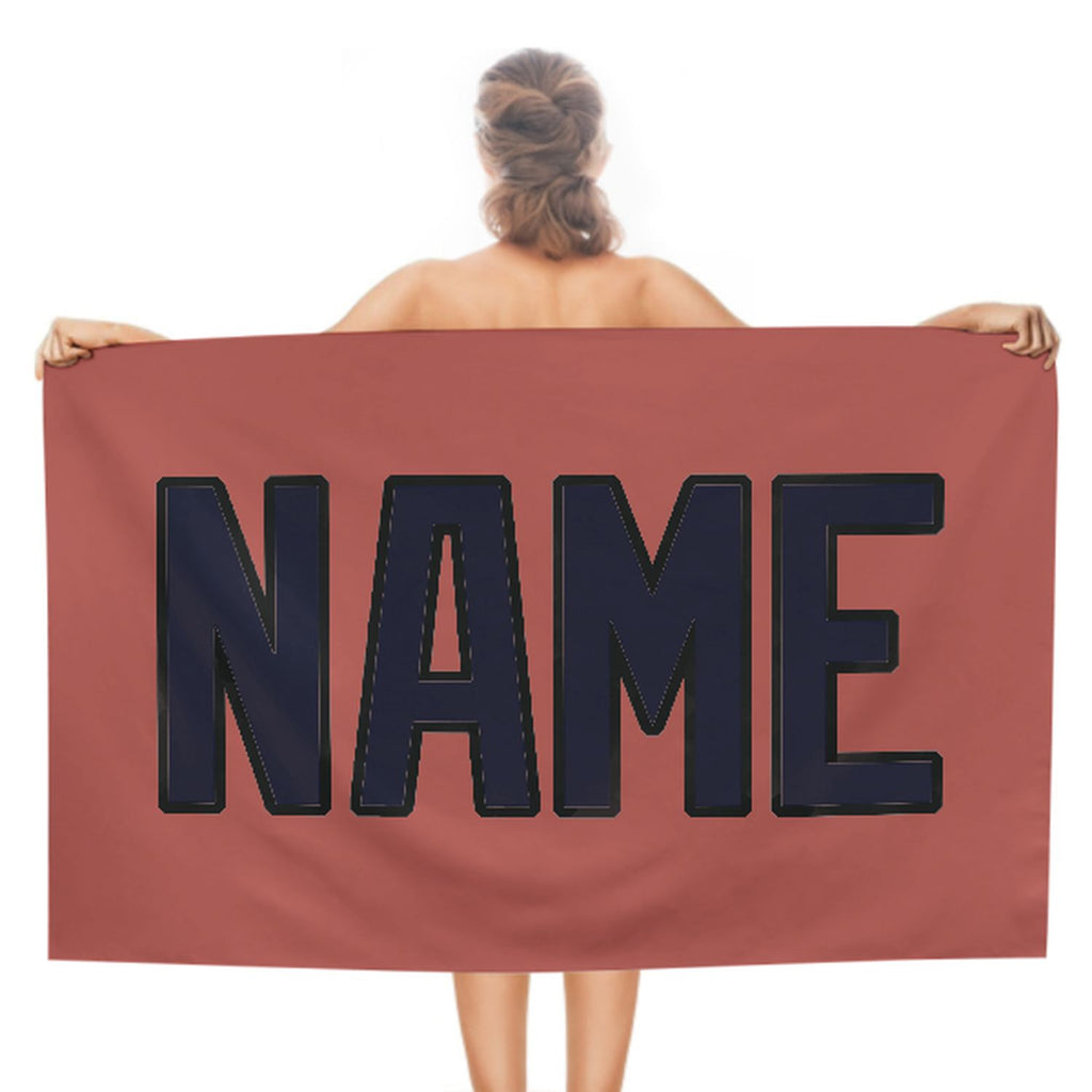 Custom Copper Rose Navy Beach Towel