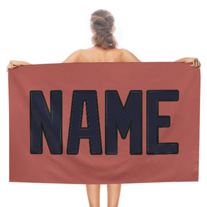 Custom Copper Rose Navy Beach Towel