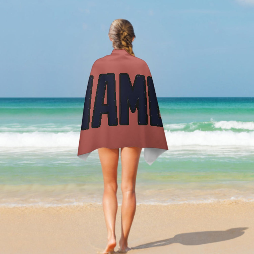 Custom Copper Rose Navy Beach Towel