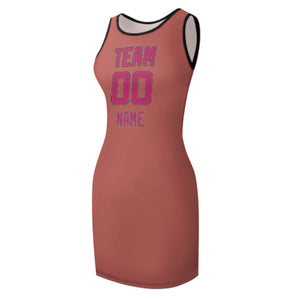 Custom Copper Rose Pink Sleeveless Vest Dress