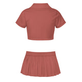 Custom Copper Rose Coral Red Cheerleading Uniform Set