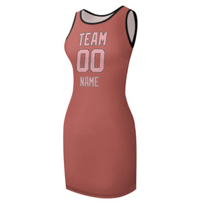 Custom Copper Rose Light Pink Sleeveless Vest Dress