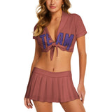 Custom Copper Rose Light Purple Cheerleading Uniform Set
