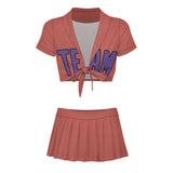 Custom Copper Rose Light Purple Cheerleading Uniform Set
