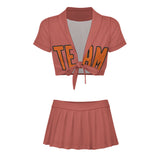 Custom Copper Rose Orange Cheerleading Uniform Set