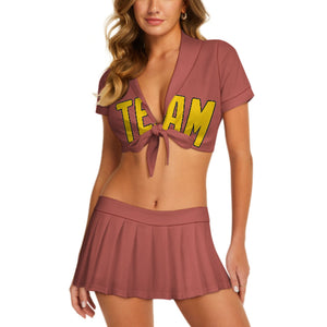 Custom Copper Rose Gold Cheerleading Uniform Set