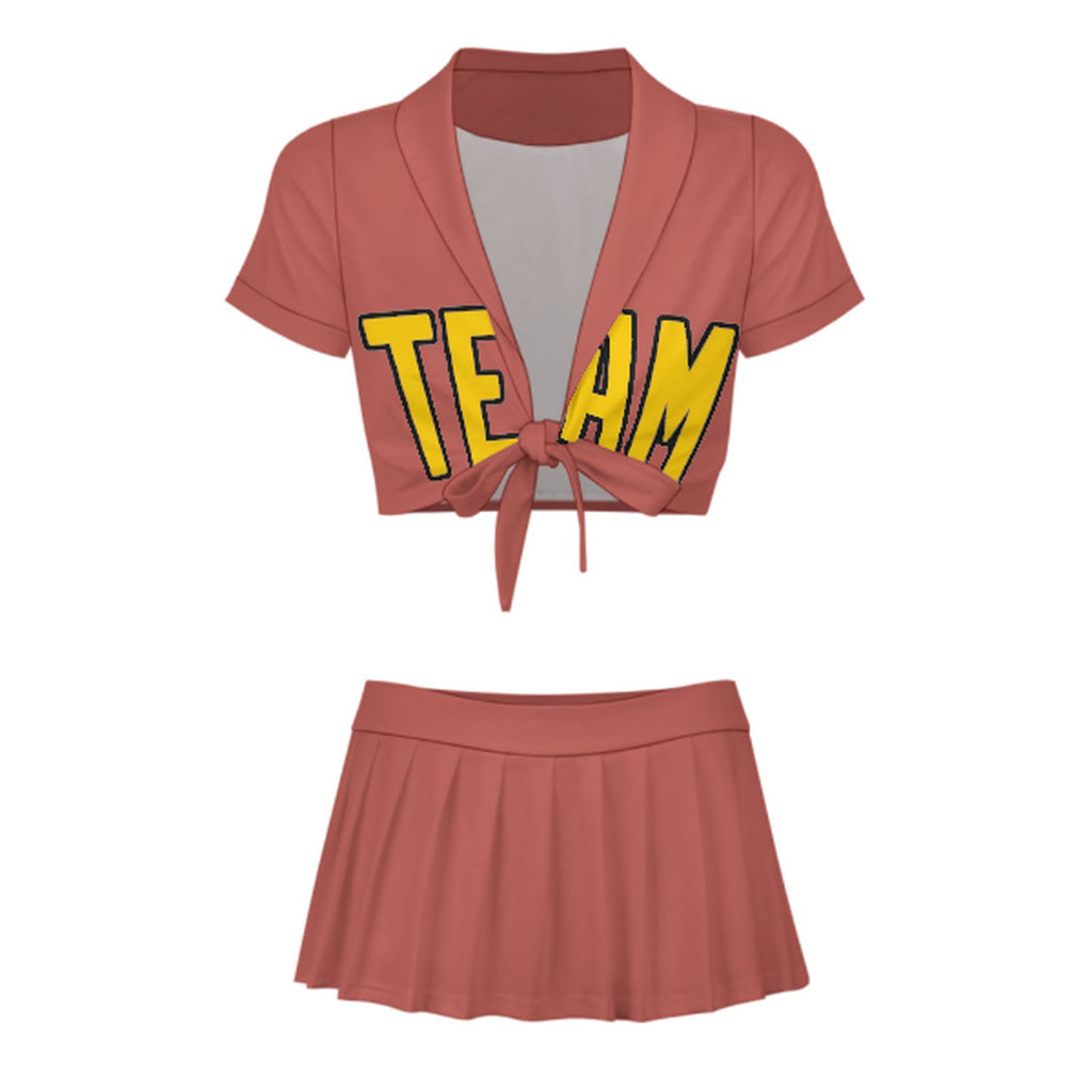 Custom Copper Rose Gold Cheerleading Uniform Set