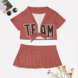 Custom Copper Rose Brown Cheerleading Uniform Set