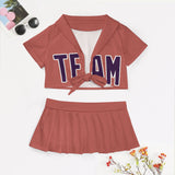 Custom Copper Rose Purple Cheerleading Uniform Set